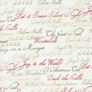 moda fabrics a christmas carol christmas carols words - snowflake - 44354-11 fabric by the yard