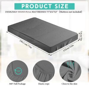 HunnmingRe 2-3 Inch Mattress Topper Cover (Only Cover) Memory Foam Protector Microfiber Memory Foam Mattress Topper for Latex Mattress Topper Gel Topper RV Mattress(Full, 75 x 52 Inch)