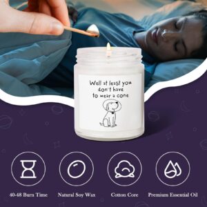 Get Well Soon Gifts for Women Men, Get Well Gifts for Women After Surgery, at Least You Don't Have to Wear A Cone Lavender Scented Candle for Home Decor, Surgery Recovery Gifts for Friends