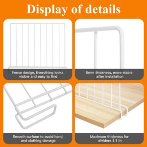 Fineonly 8 Pack Shelf Dividers for Closet Organization Metal Closet Shelf Divider Set Shelf Divider Closet Shelf Organizer Towel Shelf Divider for Wooden or Vertical Shelve Storage Organization