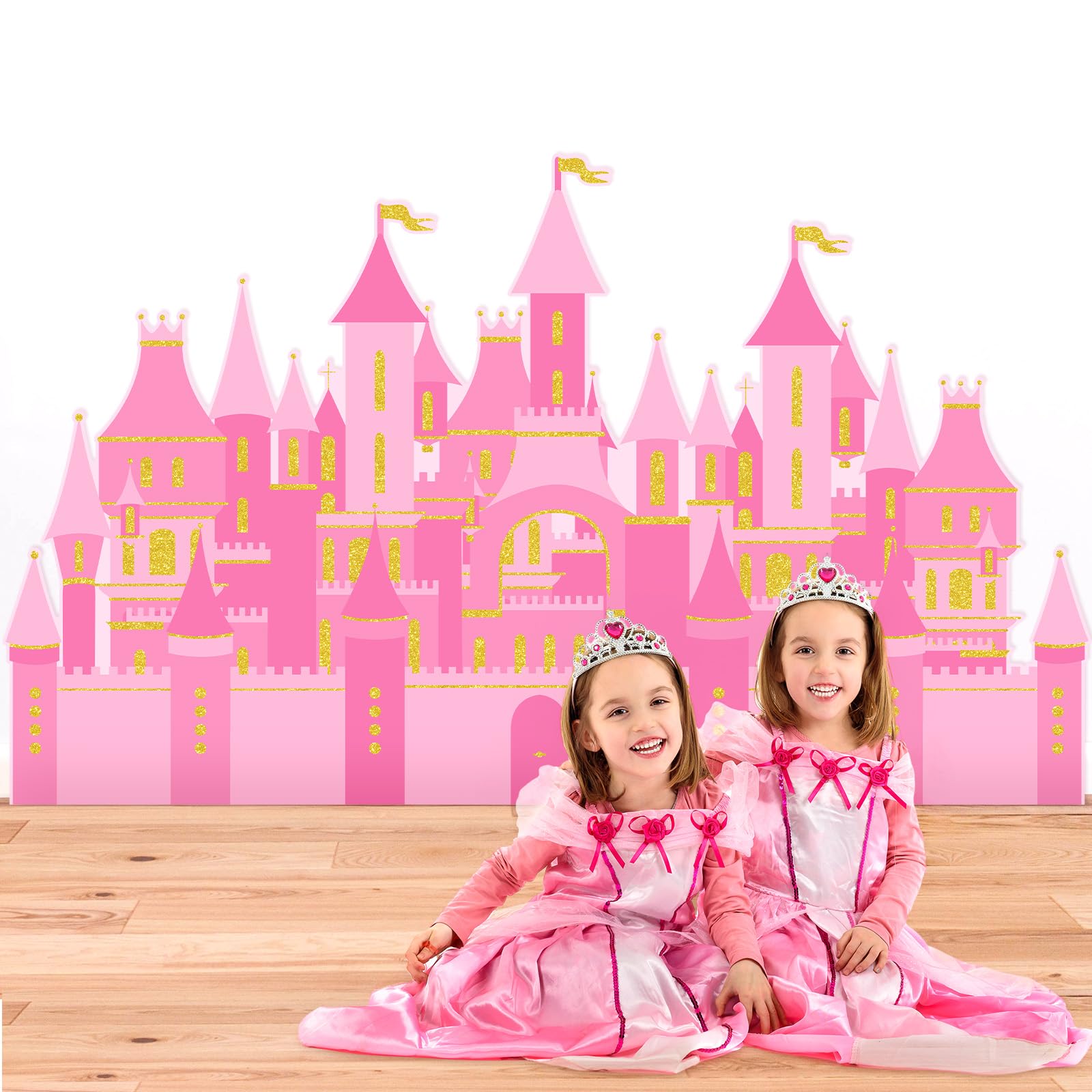 Watersay Pink Castle Cardboard Princess Party Decoration Castle Table Decoration Princess Birthday Backdrop Princess Theme Halloween Baby Shower Wedding Fairy Tale Photography Background