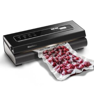 mesliese vacuum sealer machine 90kpa 6-in-1 compact food vacuum sealing preservation system with cutter | 2 bag rolls | 5 pre-cut bags | dry&moist modes | etl listed (dark gray)