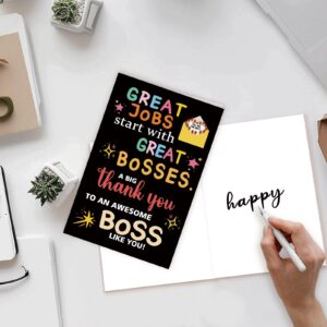 Zyulin Thank You Card Gifts for Boss Leader Manager, Cute Bosses Day Card Gifts for Her Him, Funny Boss's Day Card Gifts for Men Women, Best Boss Appreciation Card