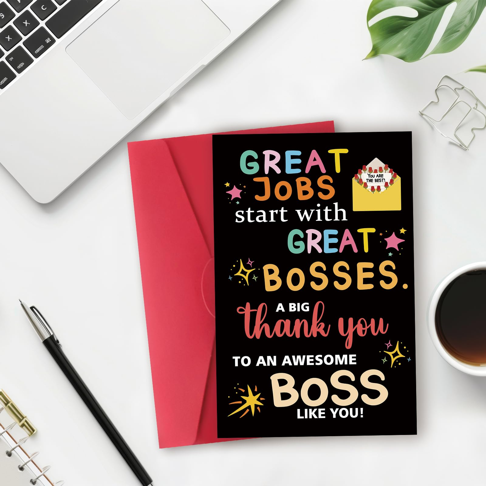 Zyulin Thank You Card Gifts for Boss Leader Manager, Cute Bosses Day Card Gifts for Her Him, Funny Boss's Day Card Gifts for Men Women, Best Boss Appreciation Card