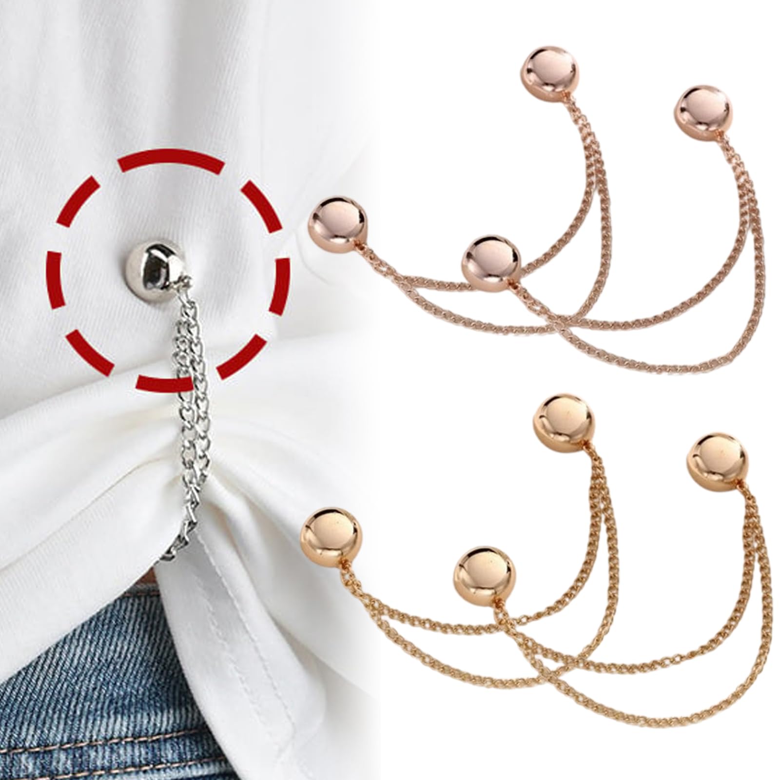 Generic Multi-Function Magnetic Clothing Clips, Multi-Purpose Magnetic Pins, Clothing Cinch Clips, Magnetic Shirt Accessories for Women Clothes Hijab, Cardigan, Cuff Hem Pins Decorate (F1)