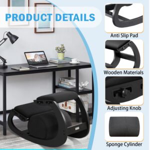 Adjustable Kneeling Chair, Wooden Ergonomic Chair Knee Chair Posture Chair - Improve Your Posture with an Angled Seat for Home,Office (Cylindrical Black)