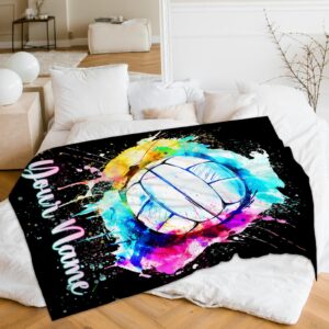 Personalized Volleyball Blanket Gift, Soft & Cozy Throw for Volleyball Fans, Custom Volleyball Blanket for Teen Girls Boys, 40 * 50 Inches Sport Throw Blanket Fuzzy Blankets for Couch Sofa