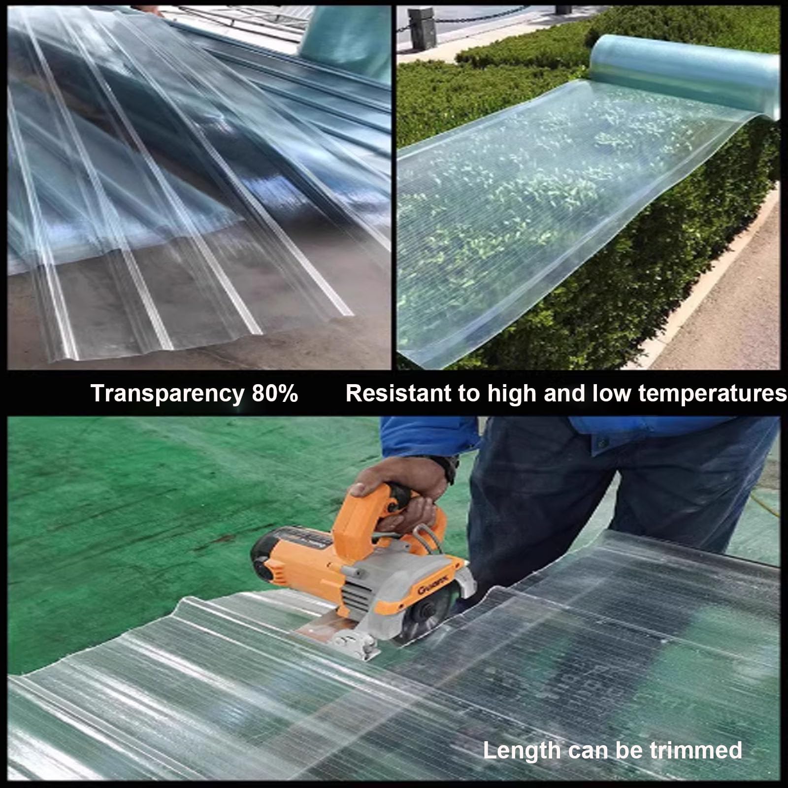 AIROTRON 1mm Clear Roof Sheet,Corrugated Roofing Sheets,1/3/5/8/10/12/15 Pcs Fiberglass Daylighting Panels,Dustproof Daylighting Panels,Waterproof Roofing Tiles,Easy to Bend and Cut (35x24in,1 Pcs)