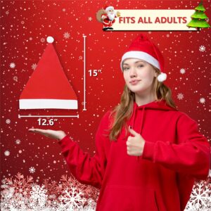 SORANGEUN 12pcs Santa Hats, Bulk Santa Hats for Adult, Red Classic Christmas Hats for Men and Women, Nonwoven Xmas Hats, Gorros De Navidad