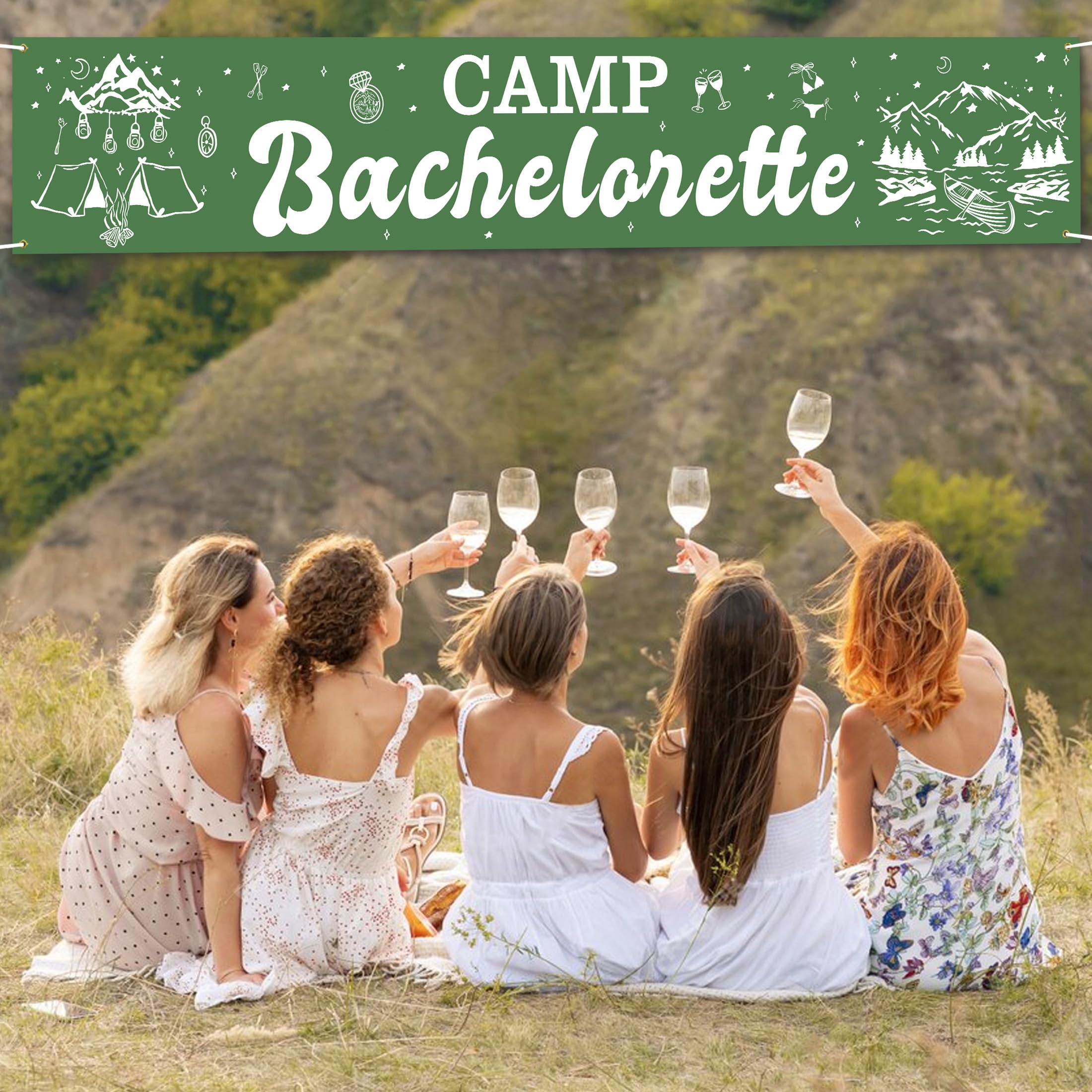 Hippeny Camp Bachelorette Banner, Camping Bachelorette Party Decor, Camp Birthday Party Decoration, Girls Weekend Cabin Bach Banner, Camp Bridal Shower Decor Idea