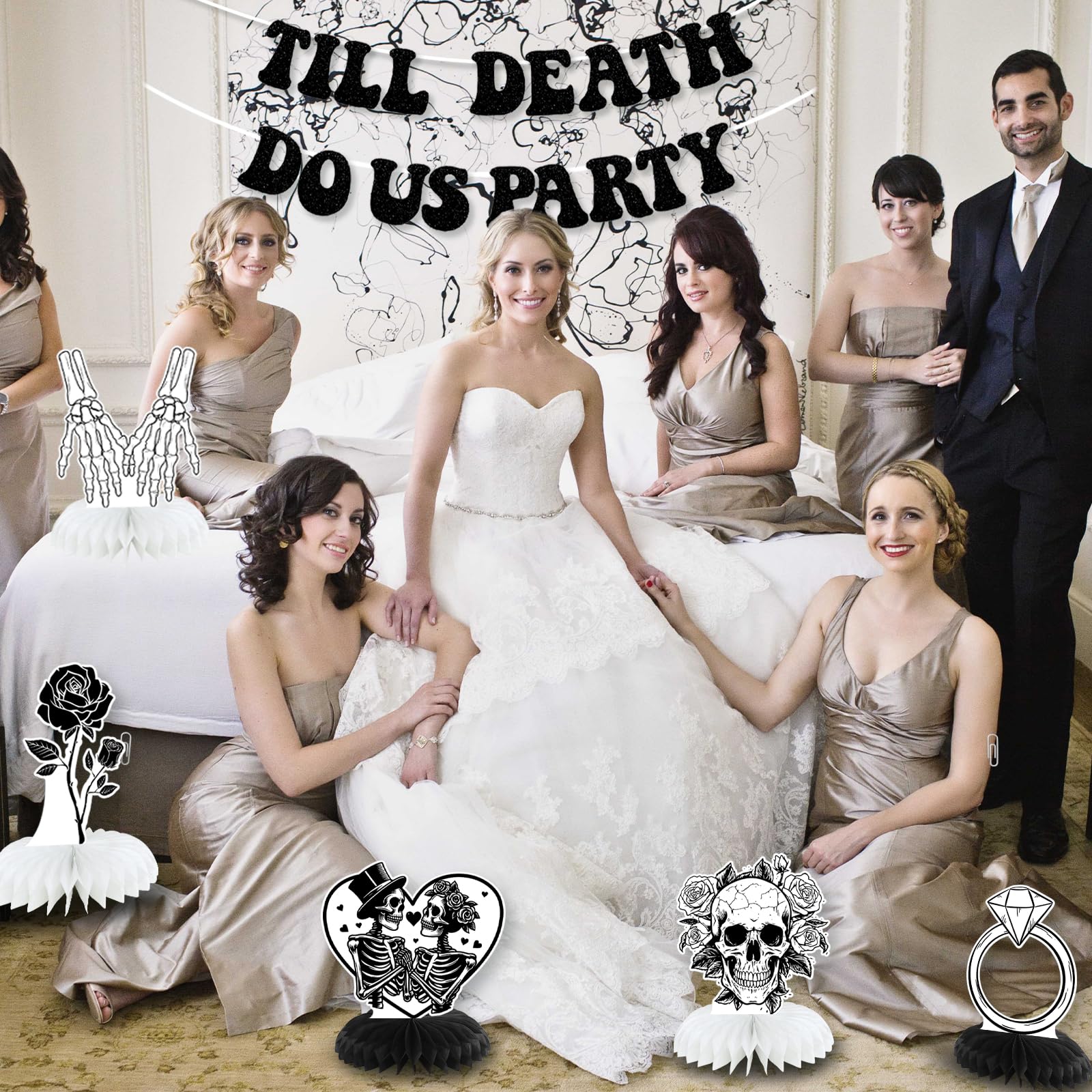 Till Death Do Us Party Bachelorette Party Decorations Bride or Die Party Honeycomb Centerpieces Rip Single Life Bridesmaid Party Decor for Bridesmaid Favor Bride to Be Gift Bridal Shower Supplies