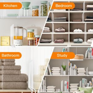 Fineonly 8 Pack Shelf Dividers for Closet Organization Metal Closet Shelf Divider Set Shelf Divider Closet Shelf Organizer Towel Shelf Divider for Wooden or Vertical Shelve Storage Organization