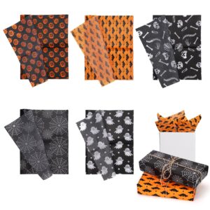 30 sheets halloween packaging tissue papers, 5 styles tissue paper wrapping tissue paper gift wrapping paper for halloween party gift decorations