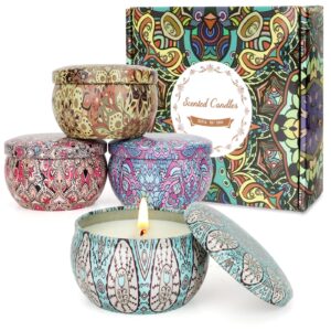 scented candles gifts for women 4 pack aromatherapy candle up to 90 hours home scented candles set soy wax candles for christmas day, birthday, mothers day, valentine's day