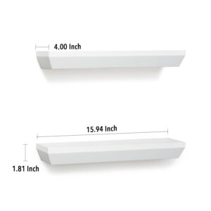 AHDECOR Floating Shelves White, Stylish Wall Mounted Display for Living Room, Bathroom, and Bedroom Decor, Set of 2