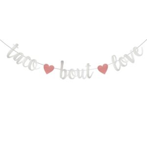 weiandbo taco bout love silvery glitter paper banner,pre-strung,suitable for mexican fiesta wedding bridal shower gift party backdrop decorations sign.（silvery）