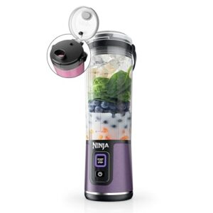 ninja blast portable blender, cordless, 18oz. vessel, personal blender for shakes & smoothies, bpa free, leakproof lid & sip spout, usb-c rechargeable, dishwasher safe parts, metallic purple, bc151pl