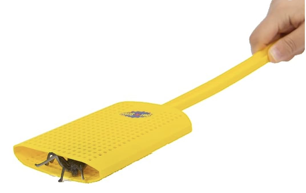 Swat-N-Scoop, Heavy Duty Fly Swatter and Spider Catcher and Release. Insect Fly Catchers for Inside Home. House Fly Swatter or Humane Bug Catcher with Built in Insect Scoop. (3pk, Yellow)