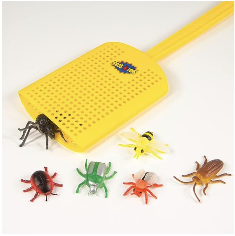 Swat-N-Scoop, Heavy Duty Fly Swatter and Spider Catcher and Release. Insect Fly Catchers for Inside Home. House Fly Swatter or Humane Bug Catcher with Built in Insect Scoop. (3pk, Yellow)