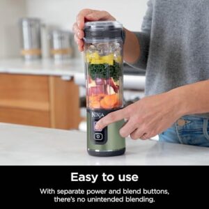 Ninja Blast Portable Blender, Cordless, 18oz. Vessel, Personal Blender For-Shakes and Smoothies, BPA Free, Leakproof-Lid and Sip Spout, USB-C Rechargeable, Dishwasher Safe Parts, Olive Green, BC151OG