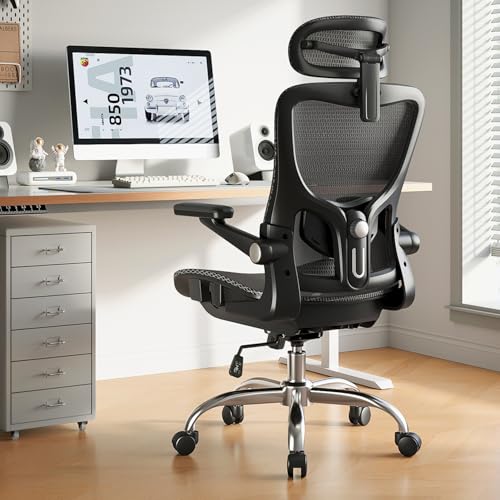 Ergonomic Office Chair, Mesh Office Chair with Rocking Function,Ergonomic Chair with 3D Headrest, 3D Armrests, and Adjustable Lumbar Support,SGS Class 4 Gas Clylinder 300 Lbs Capacity