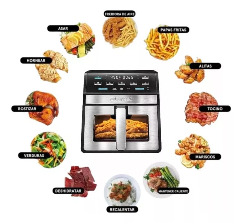 Gourmia GOURMIA Digital Air Fryer, 7.5 Liter with Window and Light, Mod. GAF858