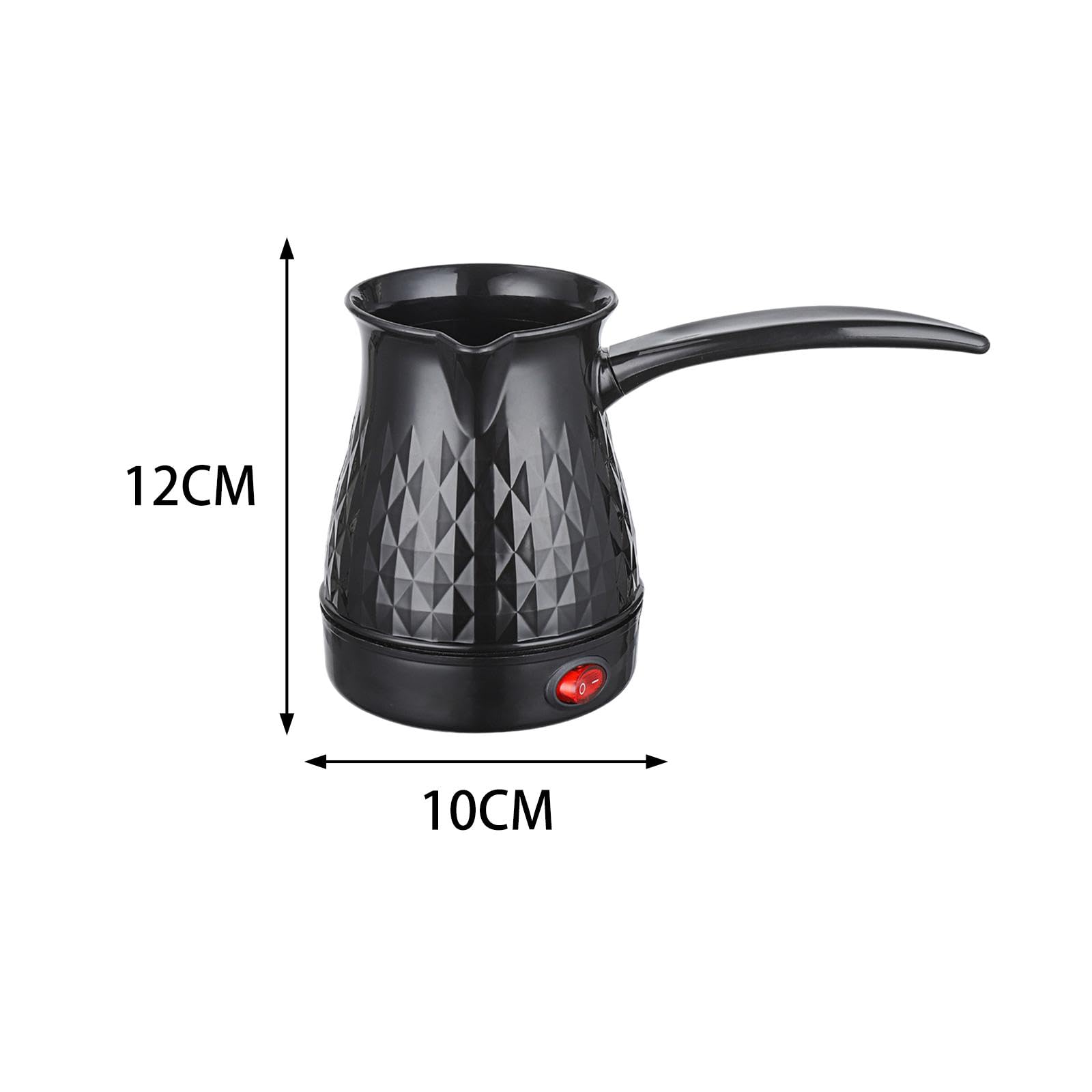 MagiDeal Electric Turkish Coffee Pot Water Kettle with Handle 500ml Lightweight Turkish Coffee Maker Coffee Kettle for Home Restaurant, Black, 12cmx10cm