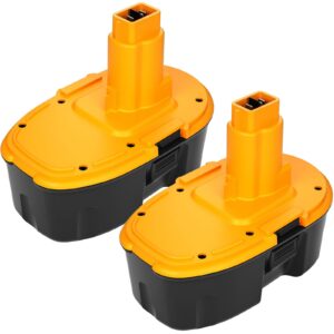 amsbat 2 packs 4500mah high capacity ni-mh dc9096 dc9098 dc9099 dw9096 battery replacement for dewalt 18v battery xrp compatible with dewalt 18 volt battery dw9098 dw9099 de9095 de9098 de9091(yellow)