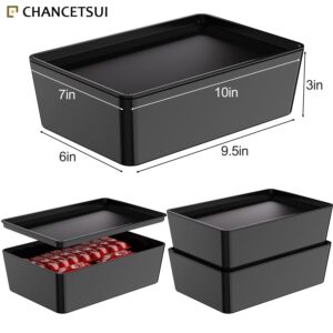 Storage Bins With Lids Plastic Containers: Plastic Multipurpose Stackable Storage Container Bins With Lid For Home And Office Organization, Small Storage Bin, 2 Pcs 7x10 Plastic Container, Black