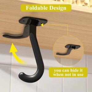 Dobango Folding Banana Hanger Hook Black 1 Pack, Self Adhesive Banana Holder Under Cabinet