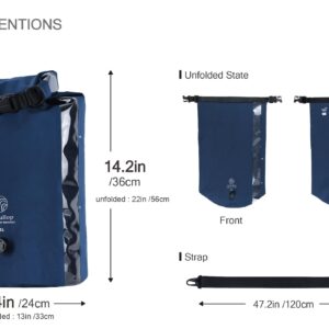 Noitullop Washbag Portable Washing Machine - 15L Fully Waterproof Dry Bag - Lightweight Compact Nylon Washing Machine - Portable Manual Clothes Washer Laundry Bag (Navy)