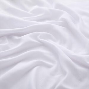 vacvelt white chiffon fabric by the yard, 60 inch wide chiffon sheer fabric bolt wedding draping fabric, soft chiffon fabric for wedding arch draping backdrop, party decoration (pre-cut, 1 yard)