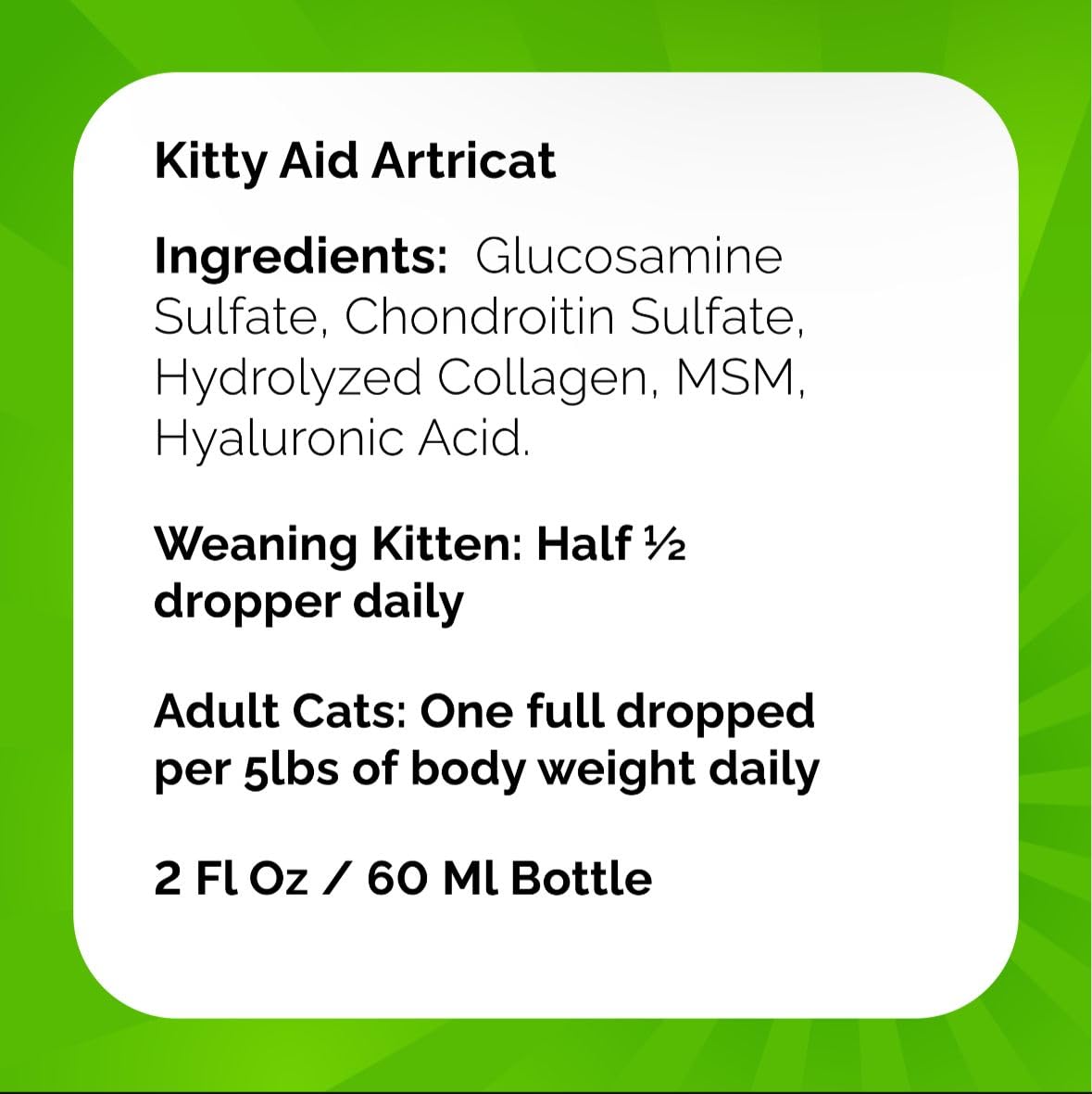 Artricat Dietary Supplement by Interfarma Corp | Cartilage Protection, Reduce Inflammation, & Joint Support for Cats | with Glucosamine, Collagen, & Hyaluronic Acid | Pineapple Flavor, Drops (2)