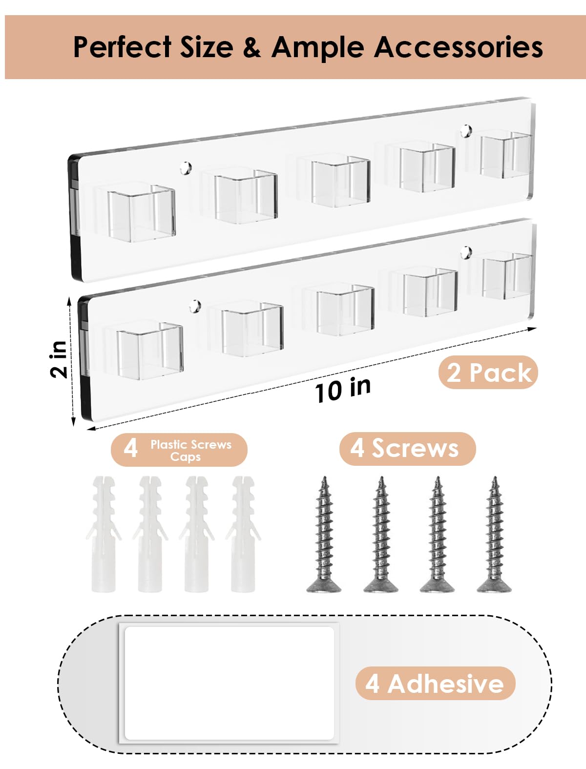 collwait 2 Pack Sunglass Organizer Sunglass Holder for Wall, Sunglasses Storage Organizer, Acrylic Sunglass Display Sunglasses Rack, Wall Mounted Sunglass Holder for Hanging Your Multiple Eyeglasses