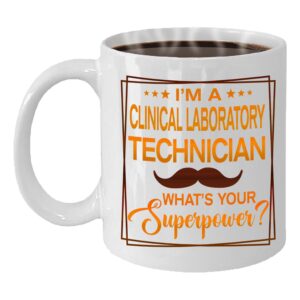 monizilucky clinical laboratory technician mug, clinical laboratory technician gift, gift for clinical laboratory technician retirement - 11oz white ceramic coffee mug - christmas, thanksgiving