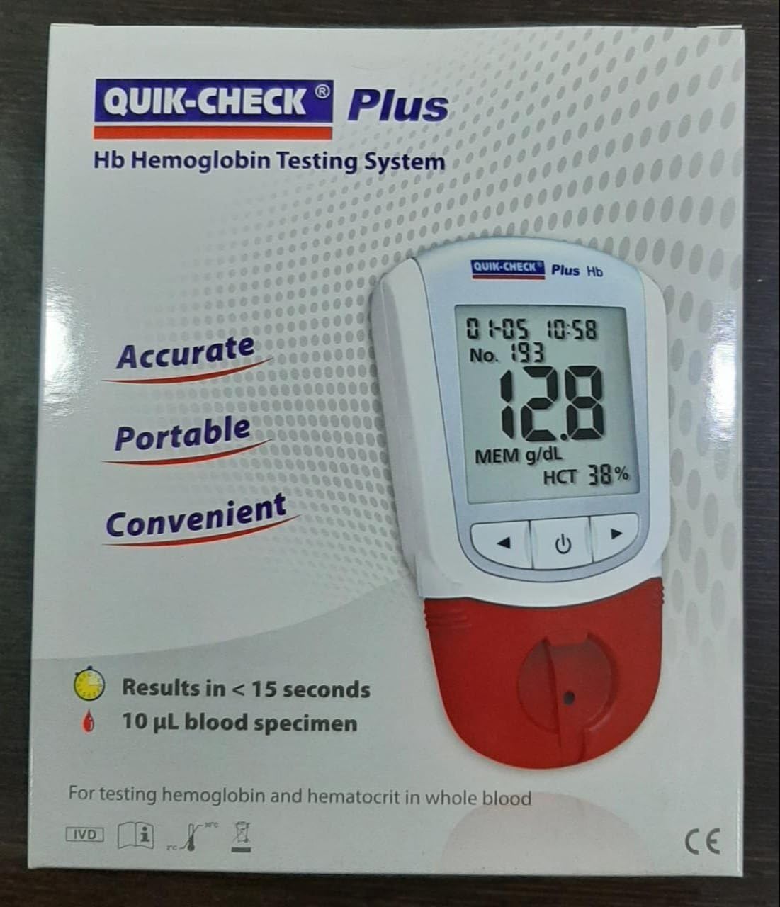 Generic Quick-Check Plus HB Hemoglobin Testing 50 Strips, White