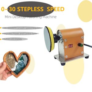 Electric Resin Polishing Machine, Adjustable Speed&Low Noise Resin Sanding and Polishing Kit with 32 PCS Sandpaper Sheets for Wood, Jewel, Plastics and Metal Polishing,DIY Crafts