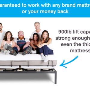 BedJet Adjustable Bed Frame - New Technology - Ultra-Slim 1.75" Thick Zero Clearance Legless Design for Any Bed Including Platform & Storage beds - Zero Gravity, Anti-Snore (Queen Frame Only)