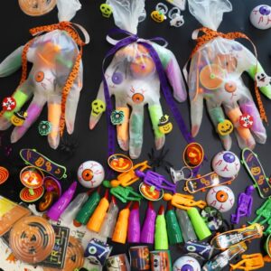 Halloween Party Favors for Kids, Halloween Party Gloves Stuffed Toys Bulk for School Classroom Prizes Non Candy Halloween Treat Boxes for Boys Girls Prizes Halloween Party Supplies