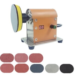 electric resin polishing machine, adjustable speed&low noise resin sanding and polishing kit with 32 pcs sandpaper sheets for wood, jewel, plastics and metal polishing,diy crafts