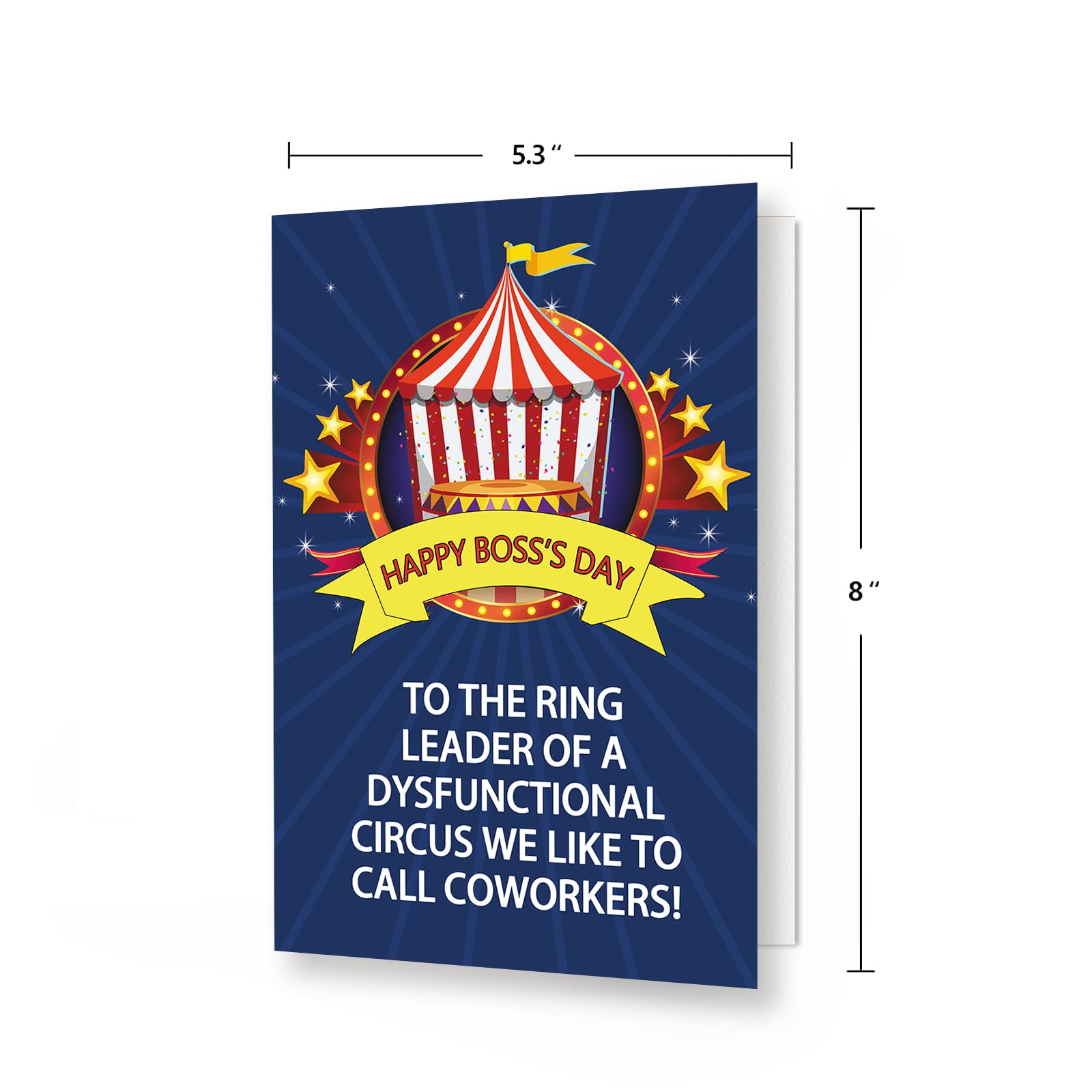 MQMRYeto Funny Boss's Day Card, Ring Leader of Dysfunctional Circus Card, Boss Appreciation Card, Boss Day Card Gifts for Men Women, Boss Birthday Card