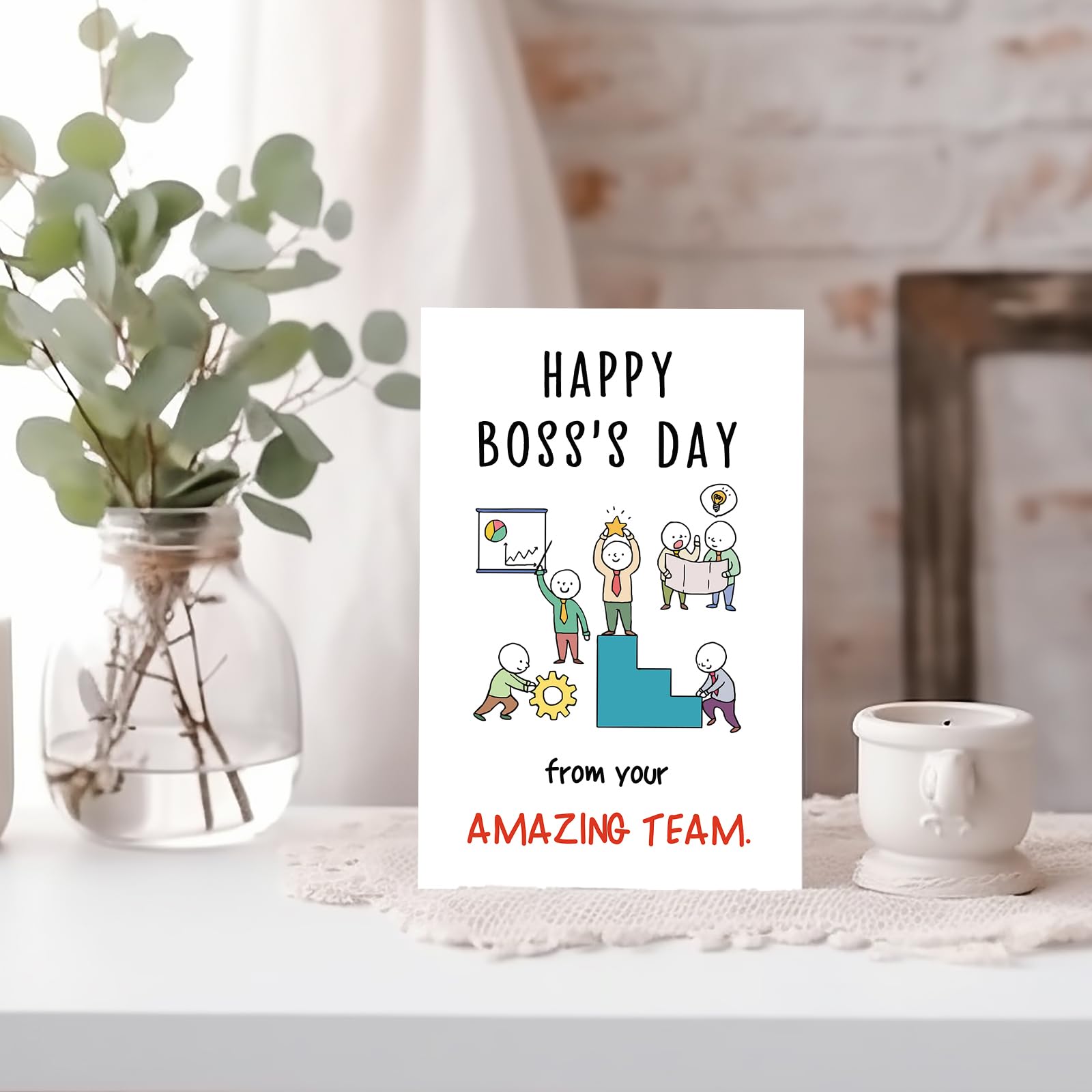 Unique Boss's Day Card from Team Group, Funny Bosses Day Card Gift for Women Men, Boss Appreciation Card, Happy Boss Day from Your Amazing Team