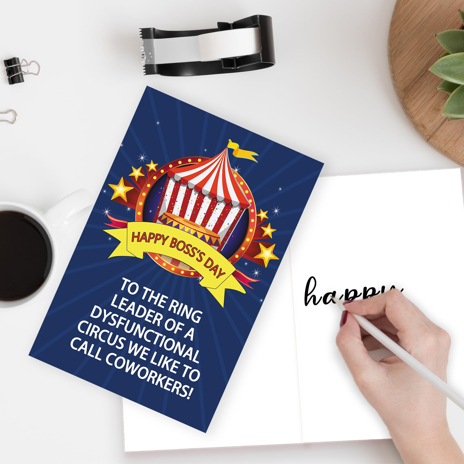 MQMRYeto Funny Boss's Day Card, Ring Leader of Dysfunctional Circus Card, Boss Appreciation Card, Boss Day Card Gifts for Men Women, Boss Birthday Card