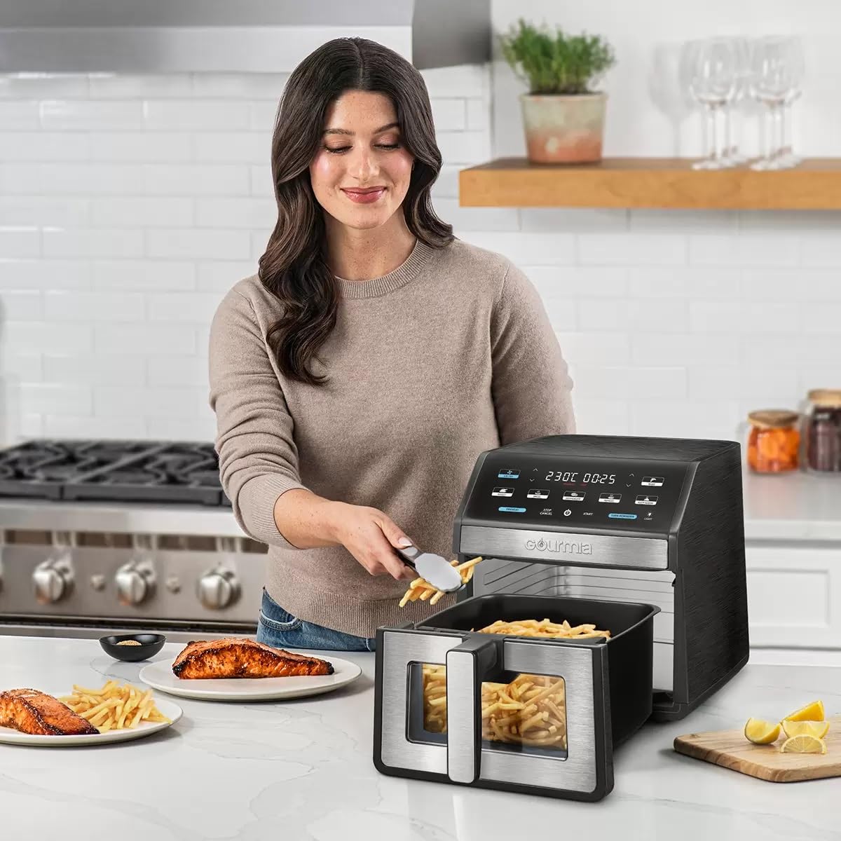 Gourmia GOURMIA Digital Air Fryer, 7.5 Liter with Window and Light, Mod. GAF858