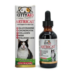 Artricat Dietary Supplement by Interfarma Corp | Cartilage Protection, Reduce Inflammation, & Joint Support for Cats | with Glucosamine, Collagen, & Hyaluronic Acid | Pineapple Flavor, Drops (2)