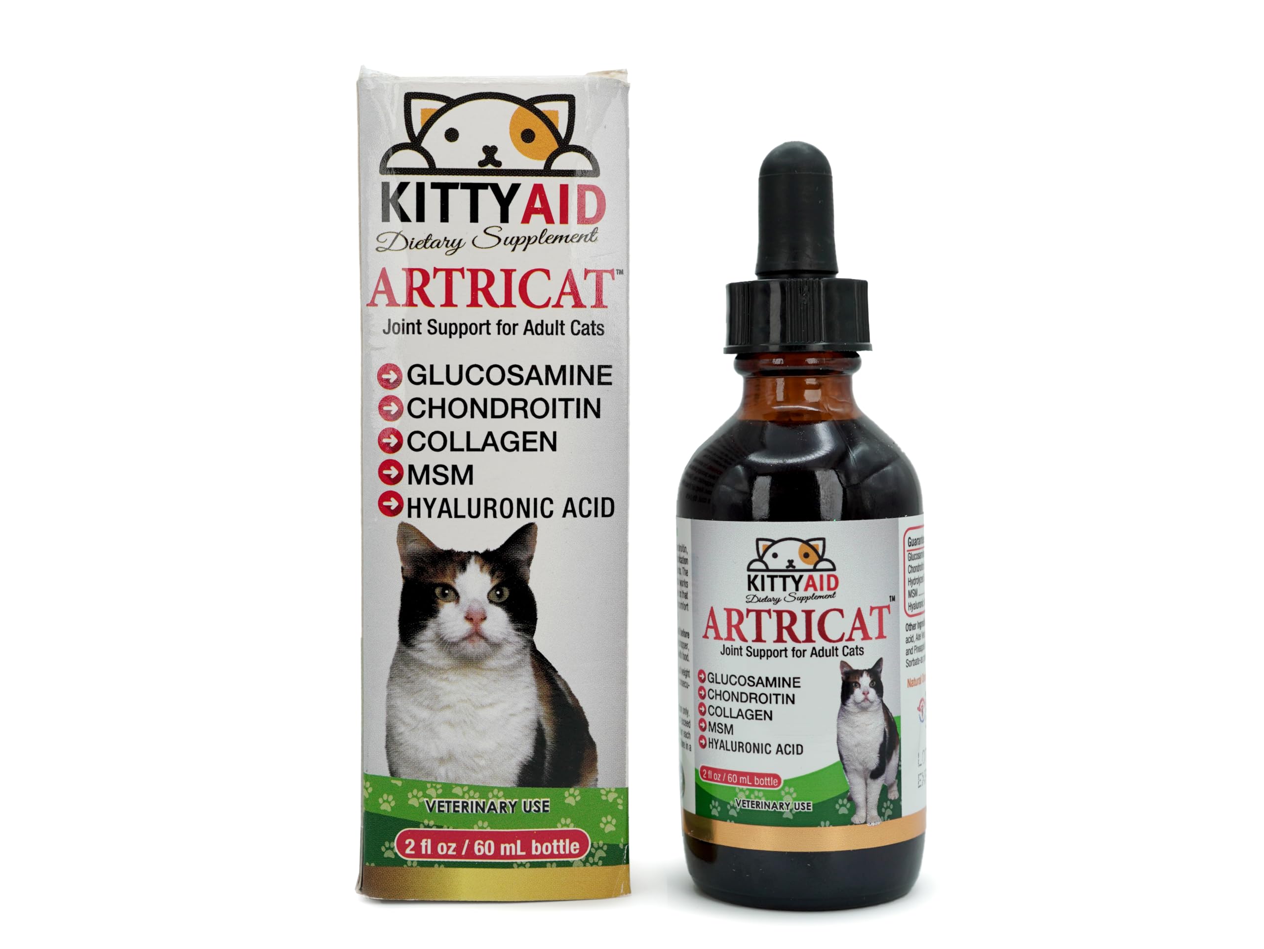 Artricat Dietary Supplement by Interfarma Corp | Cartilage Protection, Reduce Inflammation, & Joint Support for Cats | with Glucosamine, Collagen, & Hyaluronic Acid | Pineapple Flavor, Drops (2)