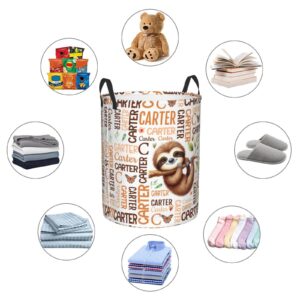 Personalized Laundry Sloth Hamper Basket,Custom Sloth Gifts with Name,Sloth Laundry Basket,Oxford Fabric Clothes Hamper With Handles For Bathroom Bedroom,Dormitory Room,Laundry Room,Medium