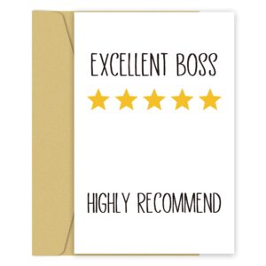 zoytonky happy boss's day card, gift for boss birthday, bosses day card thank you manager gift, excellent boss highly recommend