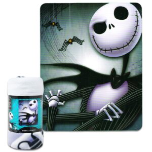 Nightmare Before Christmas Sleepover Set for Girls - Bundle with 45 x 60 Inch Jack Skellington Fleece Blanket, Travel Bag, Stickers, More | Nightmare Before Christmas Bedroom Decor for Kids, Toddlers