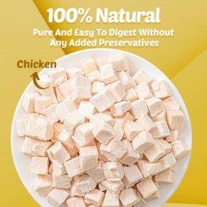 Loves4Pets Freeze Dried Chicken Cube Cat & Dog Treats 200g (7oz)– Grain-Free, Healthy, High Protein Training Food – Also Great for Small Animals Aquatic Turtle Food